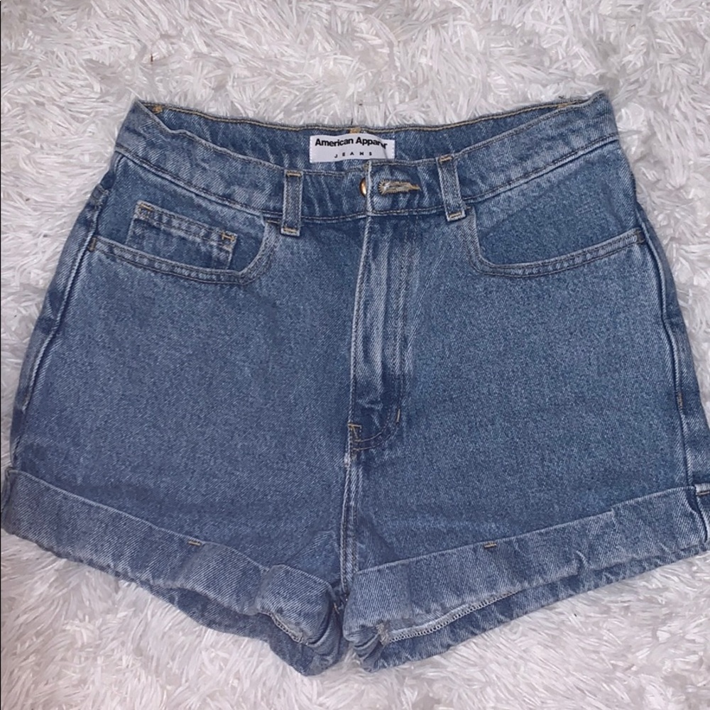 American Apparel High-Waisted Jean Shorts